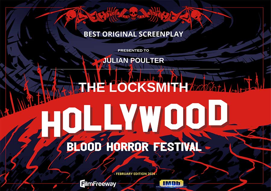 The Locksmith Winner of Hollywood Blood Horror Festival Award February 2024